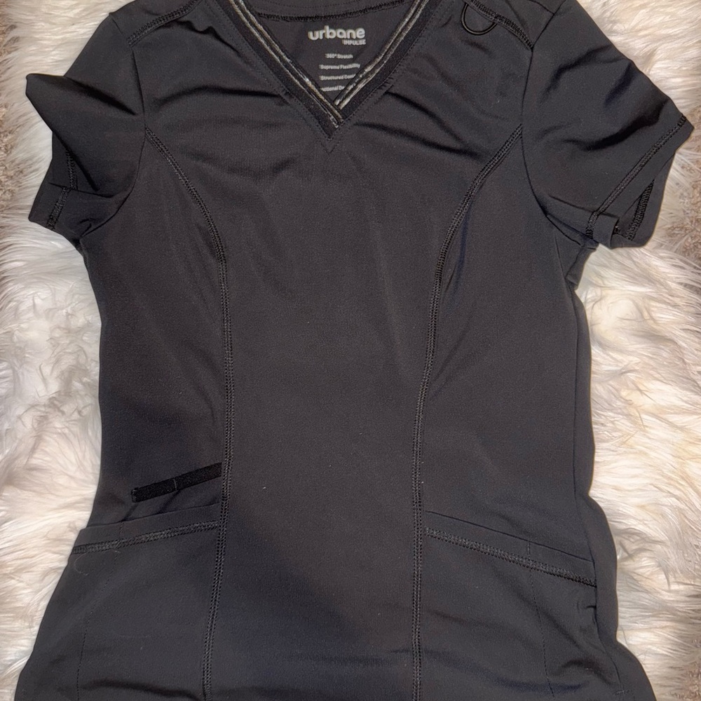 Urbane Women's Elegant Black V-Neck Blouse